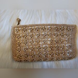 1960's Vintage Beaded Small Clutch Made In Japan